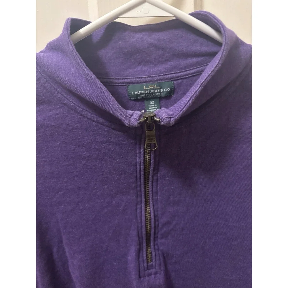 Lauren‎ Ralph Lauren Quarter Zip Pullover Women's 3X Purple Lightweight